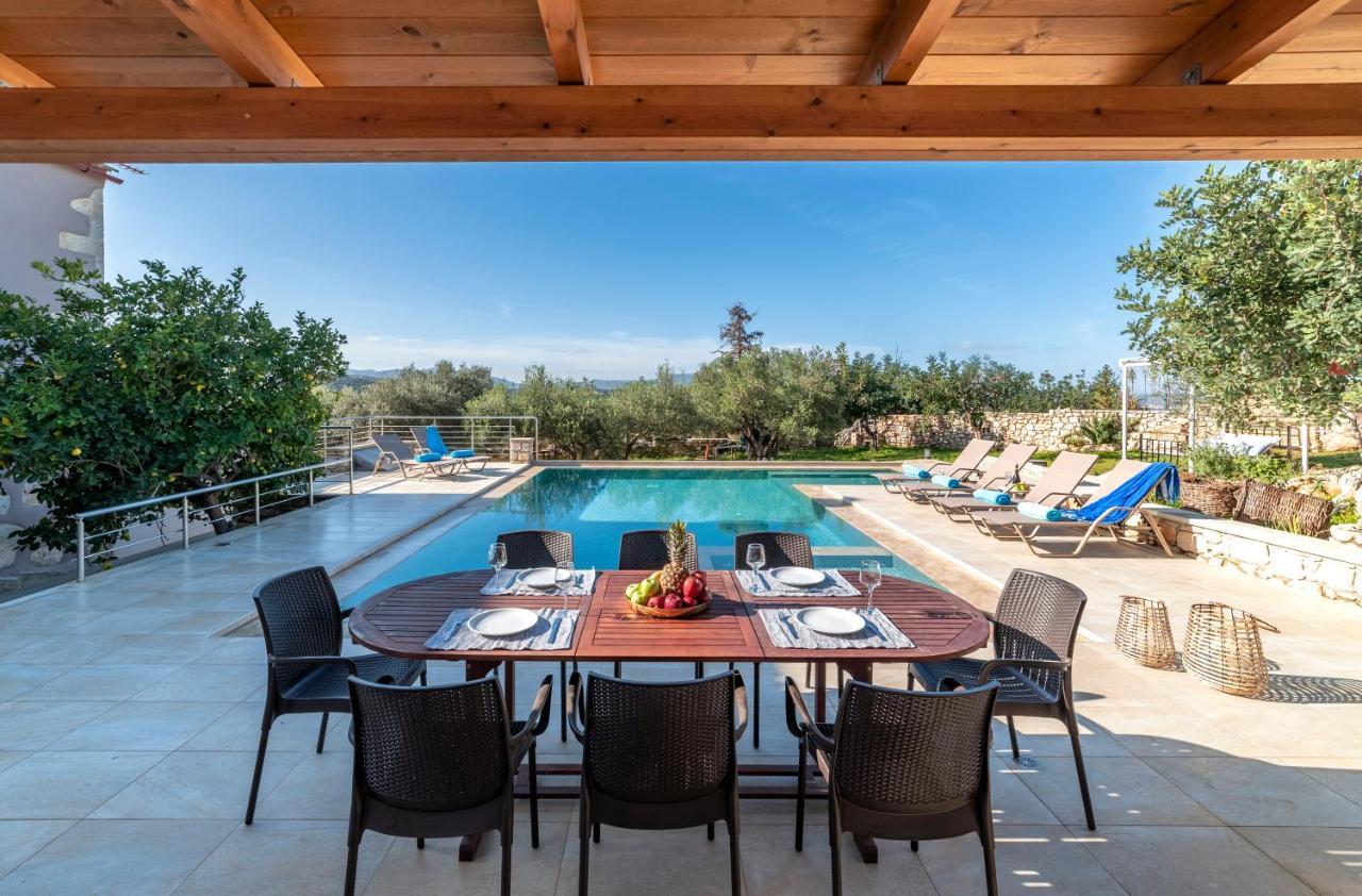Cretan Lux Villa Heated Pool Gavalochori Eksteriør billede
