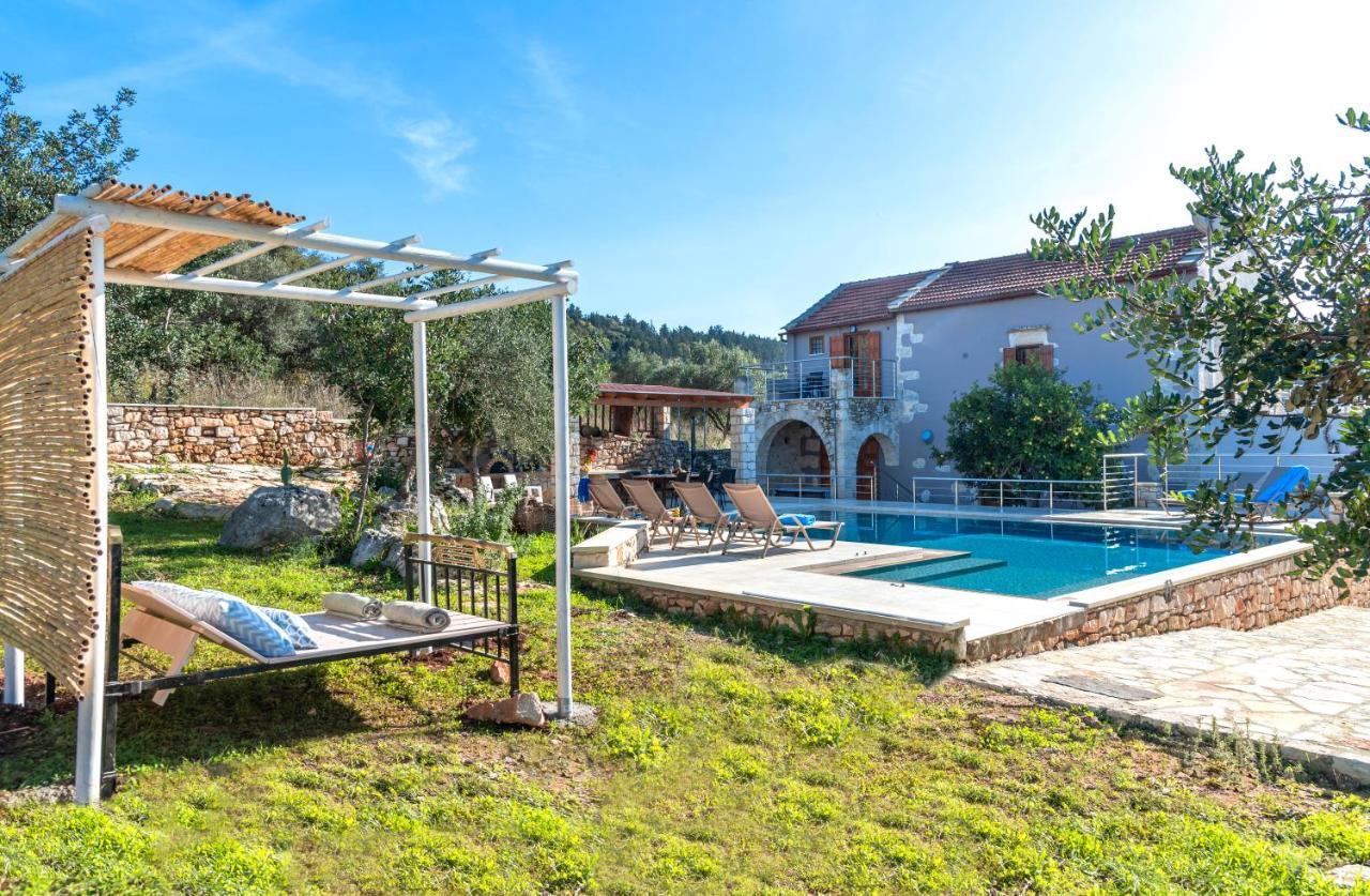 Cretan Lux Villa Heated Pool Gavalochori Eksteriør billede